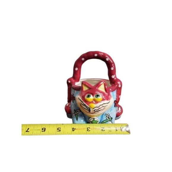 Purple Cat porcelain basket - Picture 7 of 7